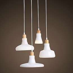 Lámpara colgante creativa de 4 luces con pantalla de hierro