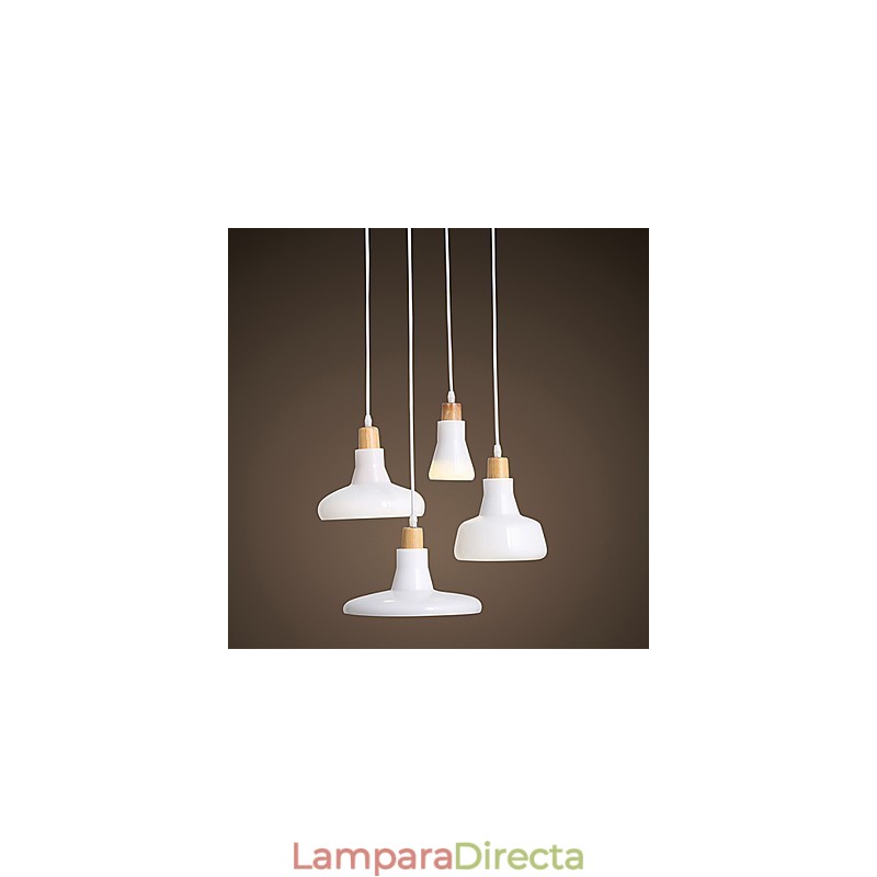 Lámpara colgante creativa de 4 luces con pantalla de hierro