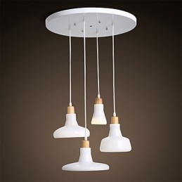 Lámpara colgante creativa de 4 luces con pantalla de hierro