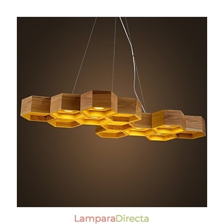 Lámpara de araña de diseño con individualidad artística, sencilla, de madera de panal Lámpara de araña de diseño con individualidad artística, sencilla, de madera de panal