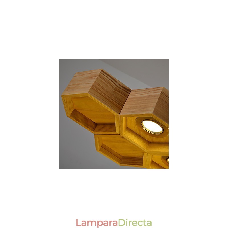 Lámpara de araña de diseño con individualidad artística, sencilla, de madera de panal