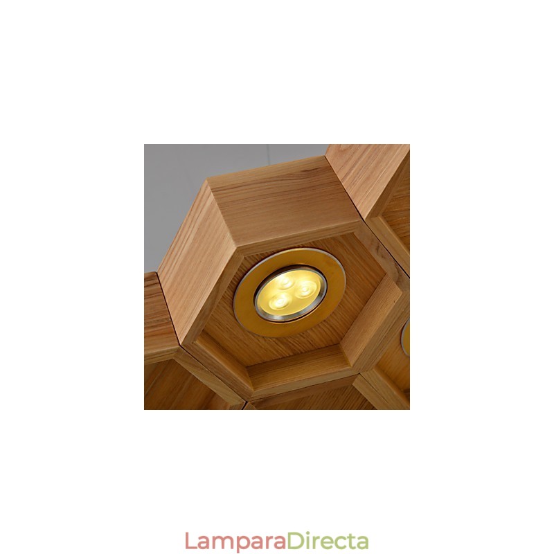 Lámpara de araña de diseño con individualidad artística, sencilla, de madera de panal