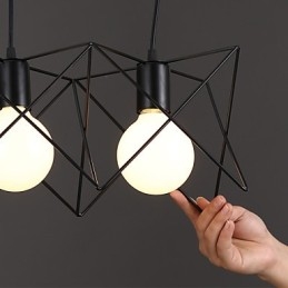 Lámpara colgante de hierro forjado con un solo cabezal, diseño creativo, contemporáneo y contratado
