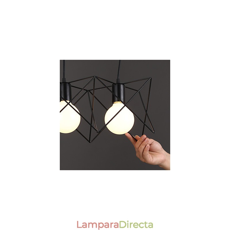 Lámpara colgante de hierro forjado con un solo cabezal, diseño creativo, contemporáneo y contratado