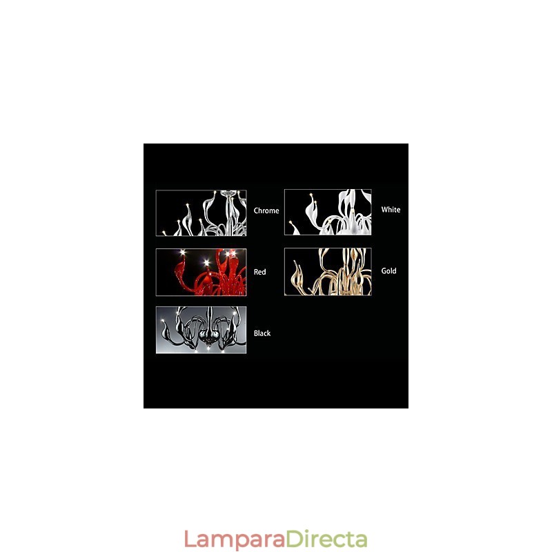 Lámpara de araña moderna contemporánea de metal galvanizado