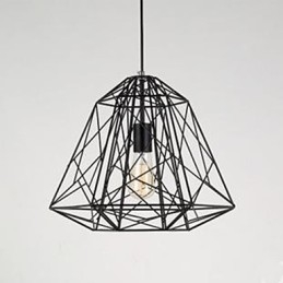 Lámpara colgante retro de hierro forjado con forma de diamante