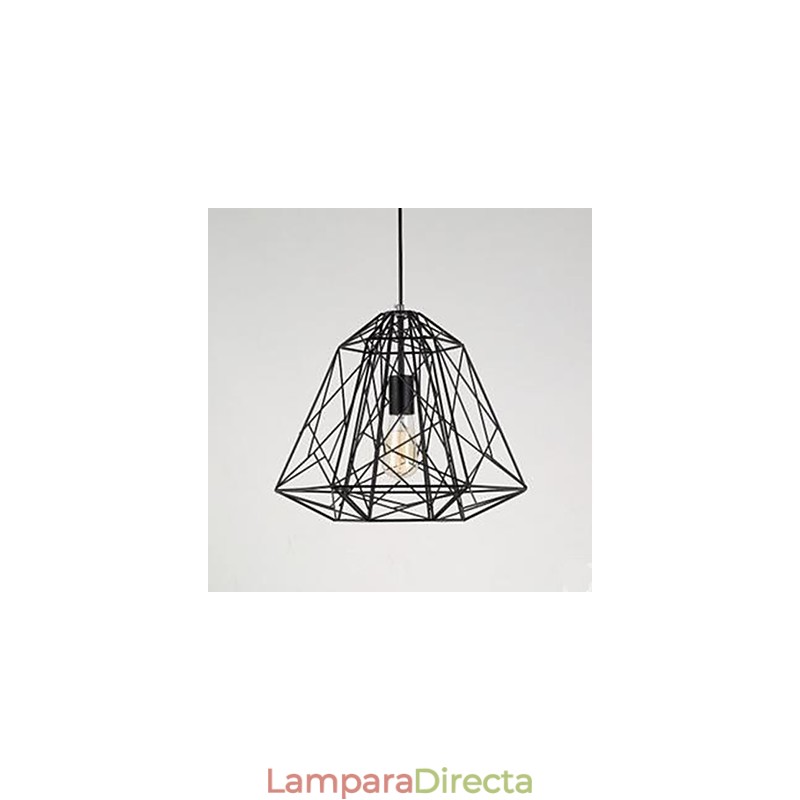 Lámpara colgante retro de hierro forjado con forma de diamante