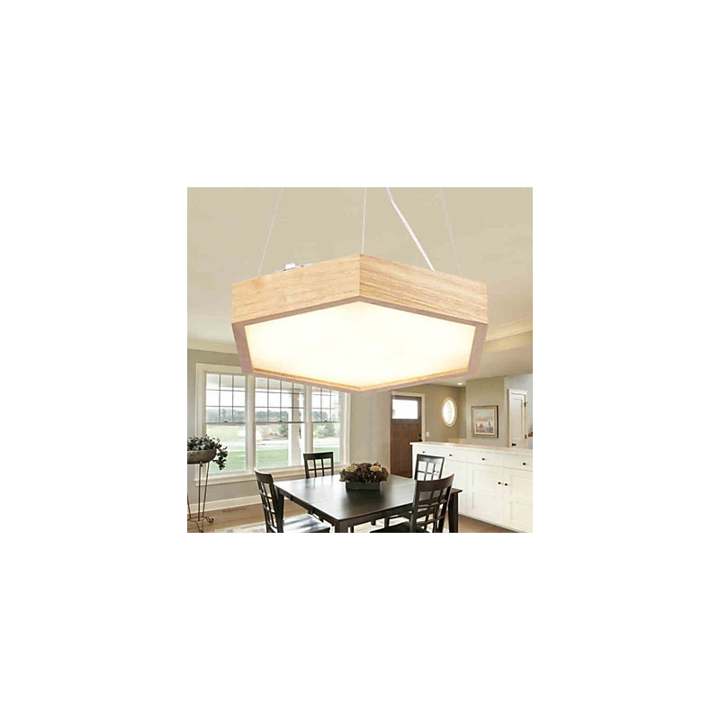 Lámpara colgante de bambú de madera, estilo campestre, contemporáneo y moderno.